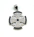 Sterling Silver Pave Stone Jerusalem Cross Pendant